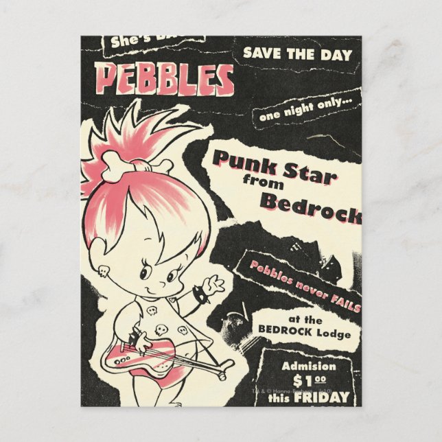 Cartão Postal Legenda do Punk Rock PEBBLES™ (Frente)