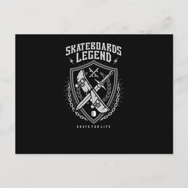 Cartão Postal Legenda do skate (Frente)