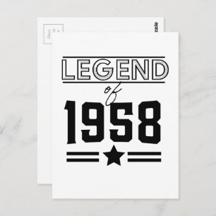 Cartão Postal Legenda Vintage do Cartão-postal de 1957