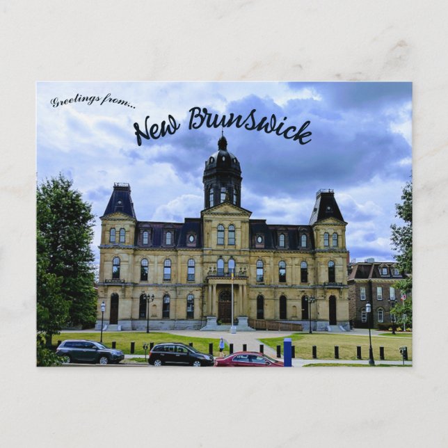 Cartão Postal Legislatura de New Brunswick Fredericton NB (Frente)