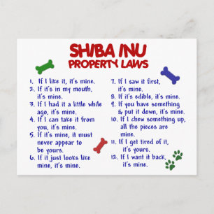 Cartão Postal Lei de Propriedade SHIBA INU 2
