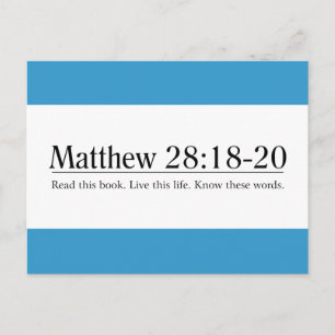 Cartão Postal Leia a Bíblia Mateus 28:18-20