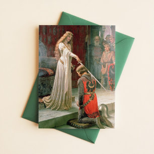 Cartão Postal Leighton Accolade Knighting Art Pre Raphaelite