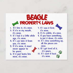 Cartão Postal Leis de propriedade BEAGLE 2