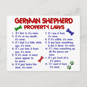Cartão Postal Leis de propriedade de german shepherd 2