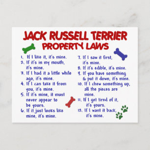 Cartão Postal Leis de Propriedade do JACK RUSSELL TERRIER 2