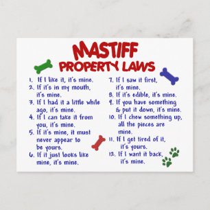 Cartão Postal Leis de Propriedade MASTIFF 2