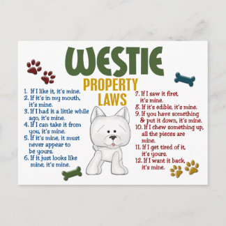 Cartão Postal Leis de Propriedade Westie 4