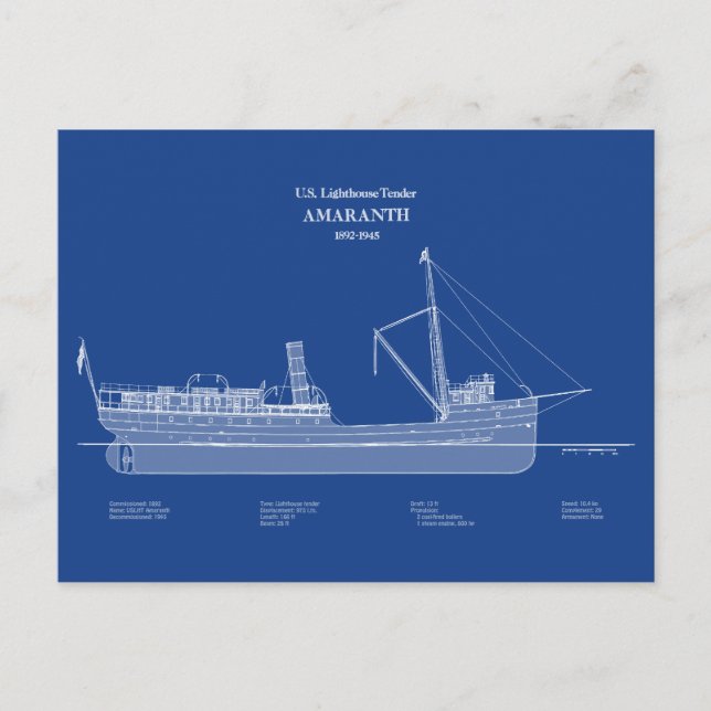 Cartão Postal Leitão USCG Amaranth - ABD (Frente)
