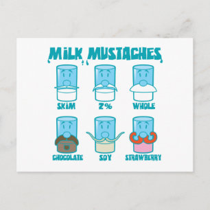 Cartão Postal Leite Mustaches