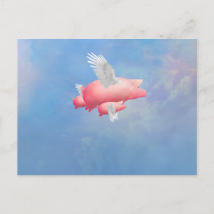 Cartão Postal Leitões voadores