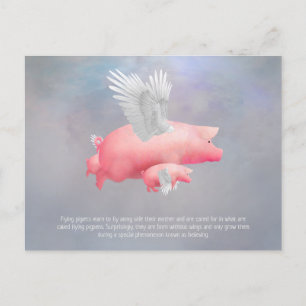 Cartão Postal Leitões voadores