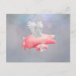 Cartão Postal Leitões voadores