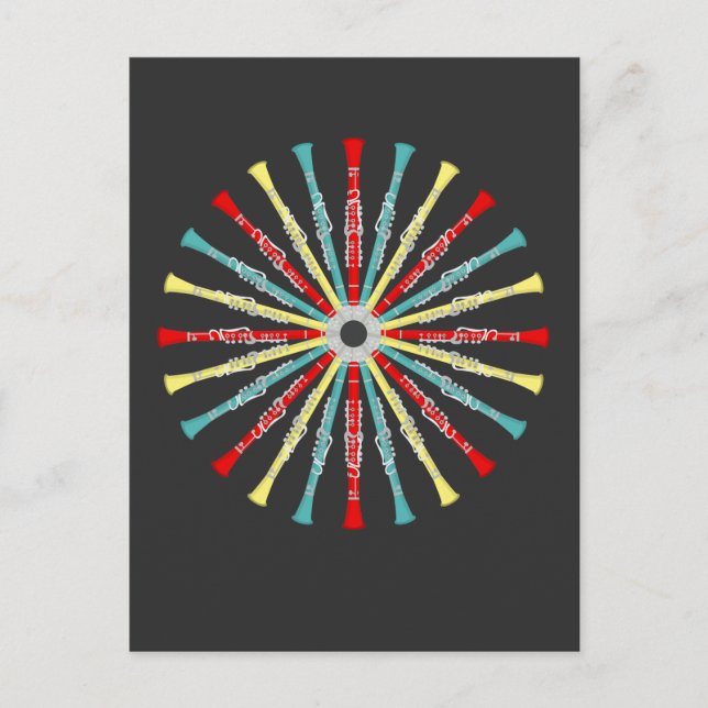 Cartão Postal Leitor de Jazz da Orquestra Banda Clarinet Marchin (Frente)