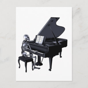 Cartão Postal Leitor de Piano do Skeleton