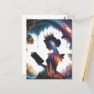 Cartão Postal Leitura da Rainha Fairytale