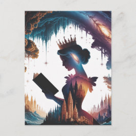 Cartão Postal Leitura da Rainha Fairytale