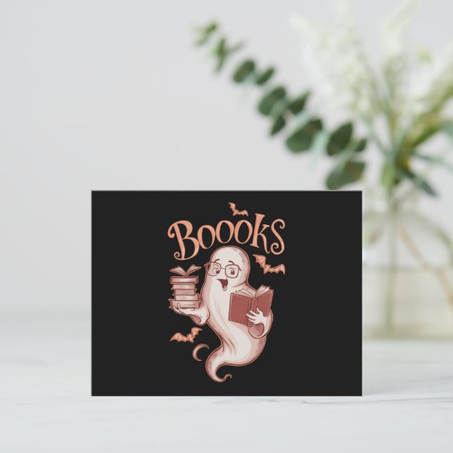 Cartão Postal Leitura de Professores Bibliotecários do Halloween (Em pé/Frente)