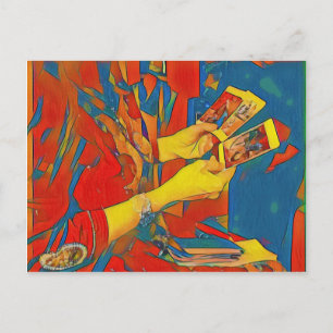 Cartão Postal Leitura de Tarô Físico Artístico