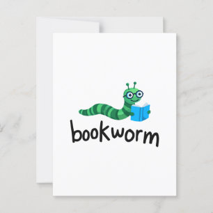 Cartão Postal Leitura do Bookworm Bonito Amigo com Livro