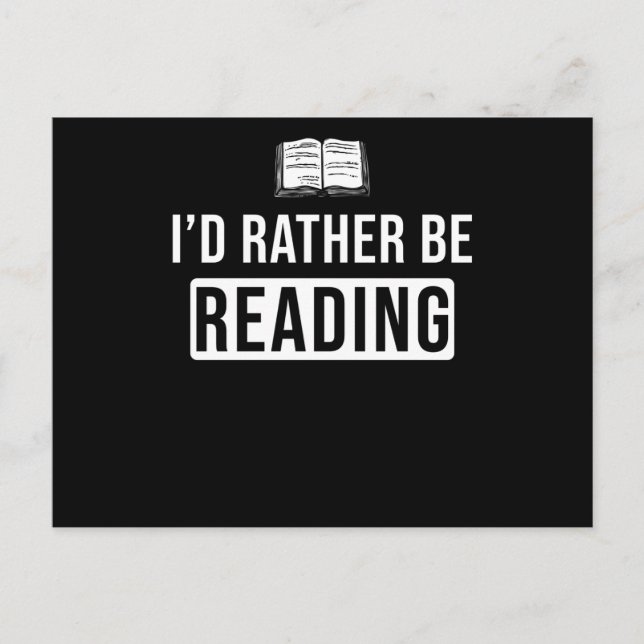 Cartão Postal Leitura do livro de presentes do hobby dizendo (Frente)