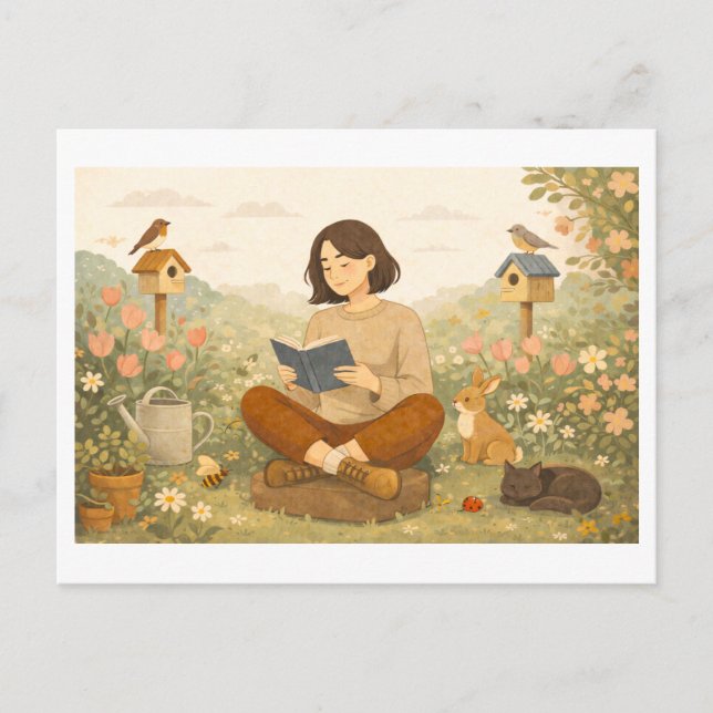 Cartão Postal Leitura Sazonal: Primavera (Frente)