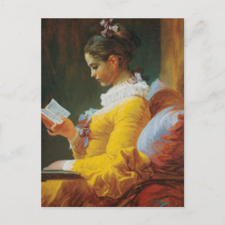 Cartão Postal Leitura vestida em amarelo