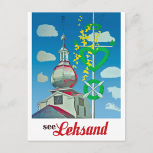 Cartão Postal Lekaree, Torre da cidade, Suecia