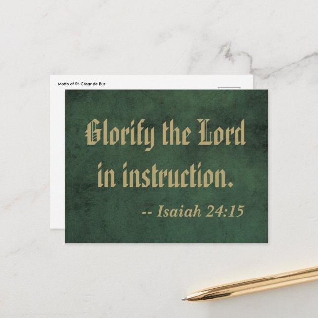 Cartão Postal Lema da Rua. César de Bus (SLE 001) Cartão-postal (Frente/Verso In Situ)