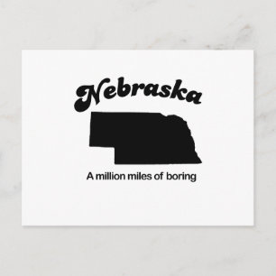 Cartão Postal Lema de Nebraska - Um milhão de milhas de chato