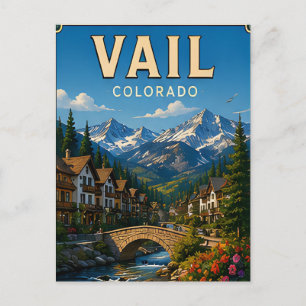 Cartão Postal Lembrança da Montanha Vail Colorado 