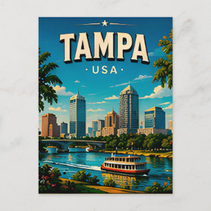 Cartão Postal Lembrança da Orla do Tampa Riverwalk