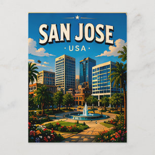Cartão Postal Lembrança da Silhueta do Centro de San Jose