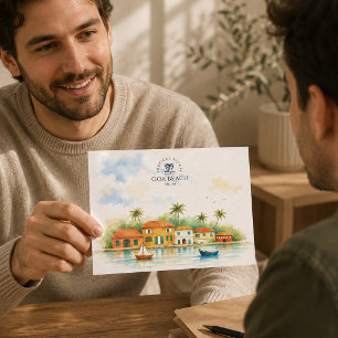 Cartão Postal Lembrança de Goa, Índia Viagem em Aquarela