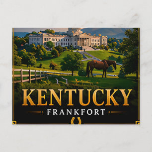Cartão Postal 🐎 Lembrança de Kentucky para Viajantes de Estados