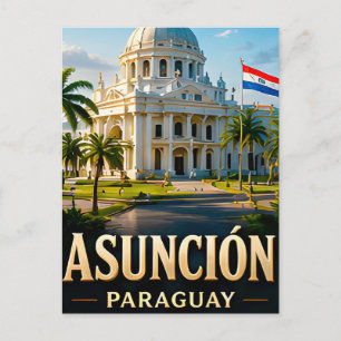 Cartão Postal 📍 Lembrança de Viagem Assunção Paraguai