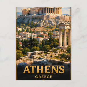 Cartão Postal Lembrança de Viagem Atenas Grécia