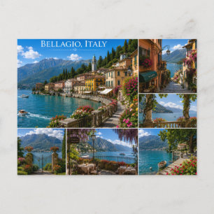 Cartão Postal Lembrança de Viagem Cênica do Lago Como