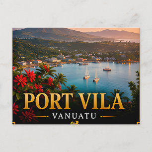 Cartão Postal Lembrança de Viagem de Port Vila Para Visitantes d