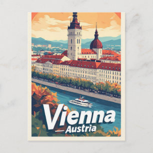 Cartão Postal Lembrança de Viagem de Viena Áustria para Casa Mem