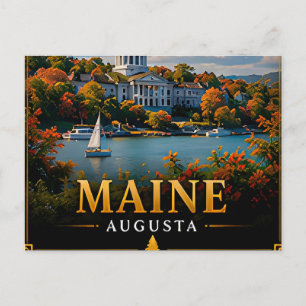 Cartão Postal 🌊 Lembrança de Viagem do Maine para Visitantes de
