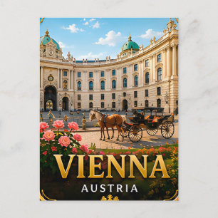 Cartão Postal Lembrança de Viagem Viena Áustria Cidade para Viaj