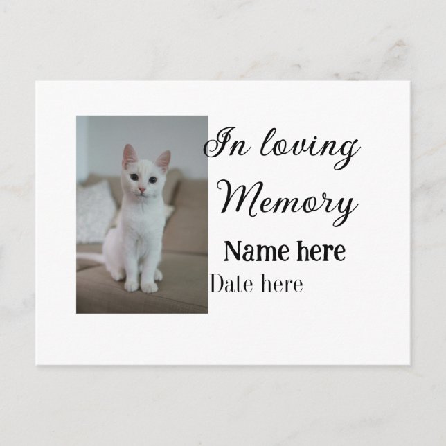 Cartão Postal Lembrança memorial em memória amorosa adicionar no (Frente)