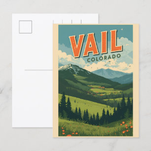 Cartão Postal lembranças de verão vintage Vail colorado ao ar li