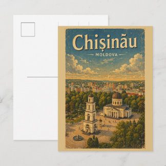 Cartão Postal Lembranças e presentes de viagem vintage Chișinău 