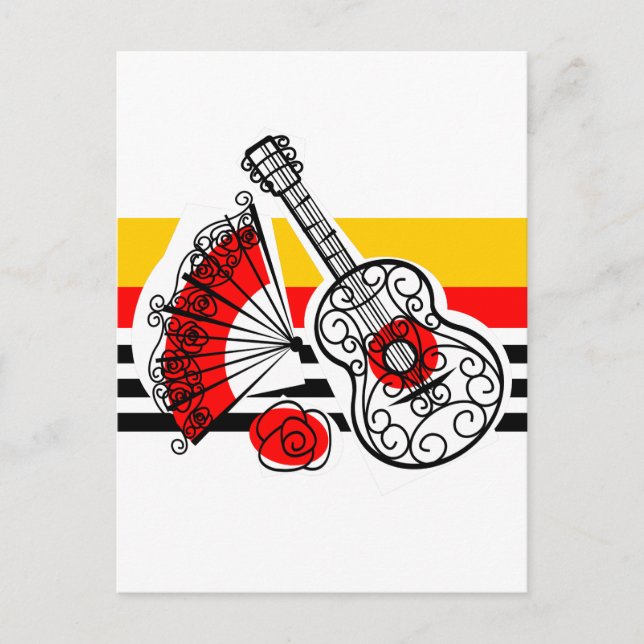 Cartão Postal Lembranças Espanholas Faixa vertical clássica (Frente)