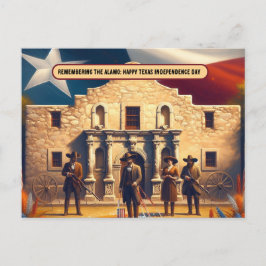 Cartão Postal Lembrando o Dia da Independência do Alamo Texas
