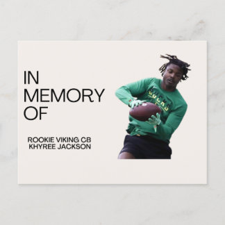 Cartão Postal Lembrando Vikings Rookie CB Khyree Jackson
