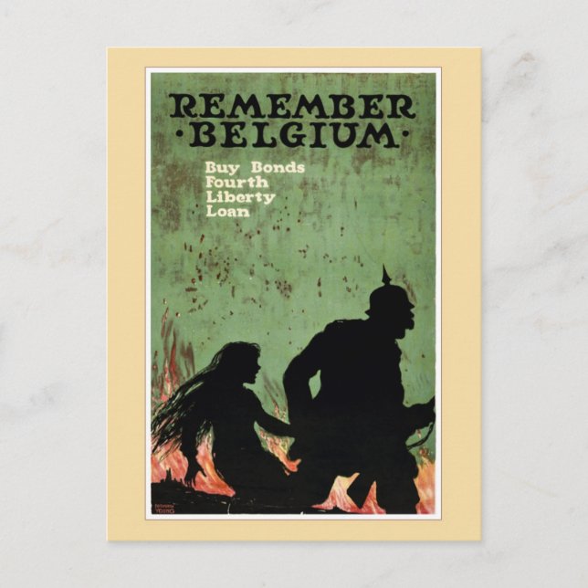 Cartão Postal Lembre-se da propaganda belga (Frente)