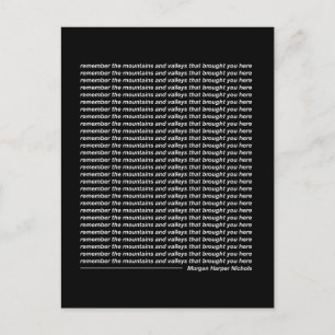 Cartão Postal Lembre-se das montanhas e vales